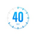 The 40 second, timer, stopwatch vector icon. Stopwatch icon in flat style. Vector stock illustration