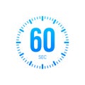 The 60 second, timer, stopwatch vector icon. Stopwatch icon in flat style. Vector stock illustration