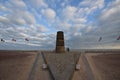 Second War memorial touching the sky at the beach in Normandy