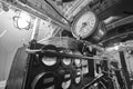 Second war world submarine interior. Military vessel. Royalty Free Stock Photo