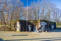 Outside view at Second World War bunker Wedrowiec in Wegierska Gorka, Poland