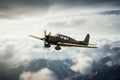 A second world war plane in the dramatic sky Royalty Free Stock Photo