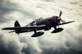 A second world war plane in the dramatic sky Royalty Free Stock Photo