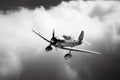 A second world war plane in the dramatic sky Royalty Free Stock Photo