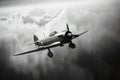 A second world war plane in the dramatic sky Royalty Free Stock Photo