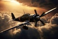 A second world war plane in the dramatic sky Royalty Free Stock Photo