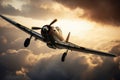 A second world war plane in the dramatic sky Royalty Free Stock Photo