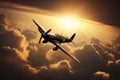 A second world war plane in the dramatic sky Royalty Free Stock Photo