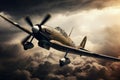 A second world war plane in the dramatic sky Royalty Free Stock Photo