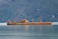 Second world war ship sink in the chilean fiords in the chilean patagonia Royalty Free Stock Photo