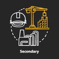 Secondary chalk concept icon. Processing and manufacturing industry idea. Economy sector. Manufacture of finished