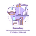 Secondary concept icon. Processing and manufacturing industry idea thin line illustration. Economy sector. Heavy and