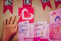 Secondary school students make Valentine cards