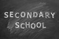 Secondary school. Text on blackboard Royalty Free Stock Photo