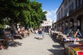 Secondhand book stalls at the flea market on Plaza de Armas