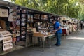 Secondhand bookseller on banks of the Seine