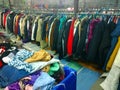 The Secondhand clothes in the market Royalty Free Stock Photo