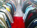 The Secondhand clothes in the market Royalty Free Stock Photo