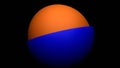 16 seconds of bright plasma orb with three concentric semi spherical shells rotating DJ visualizer
