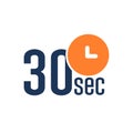 30 seconds Countdown Timer icon set. time interval icons. Stopwatch and time measurement. Stock Vector illustration