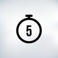 5 seconds Countdown Timer icon set. time interval icons. Stopwatch and time measurement. Stock Vector illustration isolated on