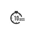 2 seconds Countdown Timer icon set. time interval icons. Stopwatch and time measurement. Stock Vector illustration isolated on Royalty Free Stock Photo