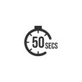 50 seconds Countdown Timer icon set. time interval icons. Stopwatch and time measurement. Stock Vector illustration isolated on