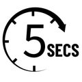 5 seconds countdown timer icon. time measure sign. time interval symbol. flat style
