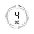 The 4 seconds icon, digital timer. clock and watch, timer, count