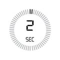 The 2 seconds icon, digital timer. clock and watch, timer, count