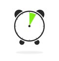 5 Seconds, 5 Minutes or 1 Hour - Alarm clock icon green and black