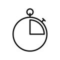 15 seconds stop watch outline vector icon Royalty Free Stock Photo