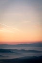 Seconds to sunrise, misty Tuscany, Italy