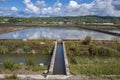 Secovlje Saltworks largest Slovenian salt evaporation pond on Adratic sea, natural and industrial landscape in Slovenia Piran