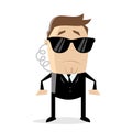 Secret agent cartoon man