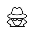 Secret agent icon linear vector graphics sign