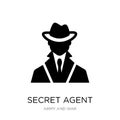 secret agent icon in trendy design style. secret agent icon isolated on white background. secret agent vector icon simple and