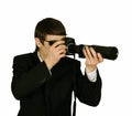 Secret Agent Spy with camera Royalty Free Stock Photo