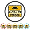 Secret Base. Area 51 sign color set