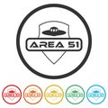 Secret Base. Area 51 sign color set