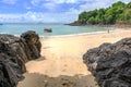 Secret beach on Isla Bolanos, Chiriqui province, Panama Royalty Free Stock Photo