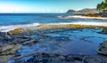 Secret beach morning in oahu hawaii Royalty Free Stock Photo