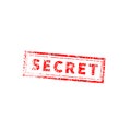 Secret bright red vintage grunge stamp on white Royalty Free Stock Photo