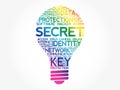 SECRET bulb word cloud collage Royalty Free Stock Photo