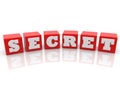 SECRET concept on red toy blocks Royalty Free Stock Photo