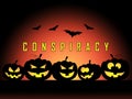 Secret Conspiracy Pumpkins Representing Complicity In Treason Or Political Collusion 3d Illustration