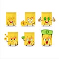 Secret document cartoon character with cute emoticon bring money