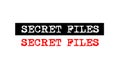 secret files rubber stamp badge with typewriter set text logo de