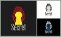 Secret fingerprint key hole spy logo template design Royalty Free Stock Photo