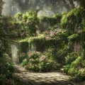 Secret garden door undiscovered magical fantasy Royalty Free Stock Photo